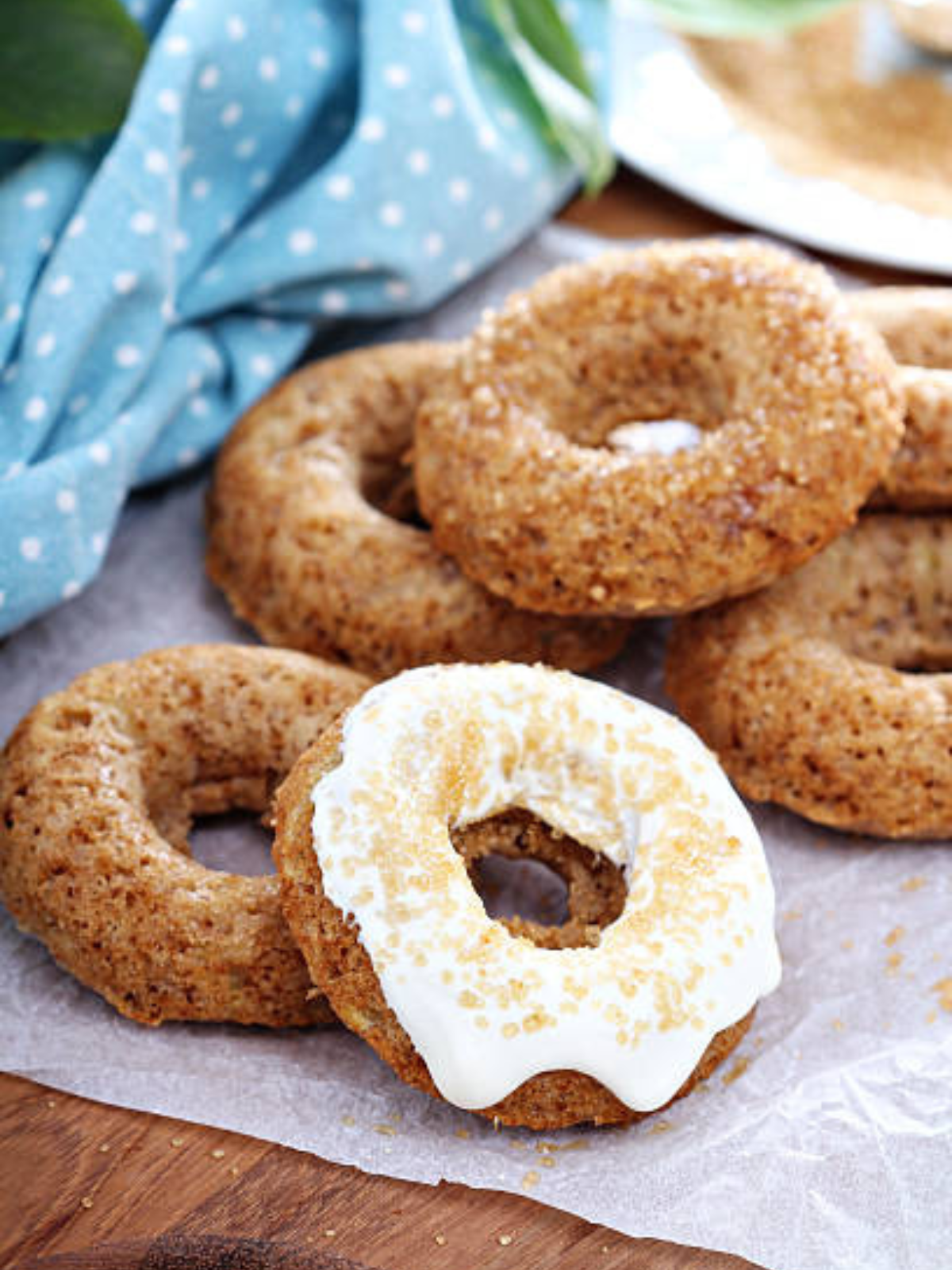 Healthy Baked Apple Donuts with Stevia Glaze
