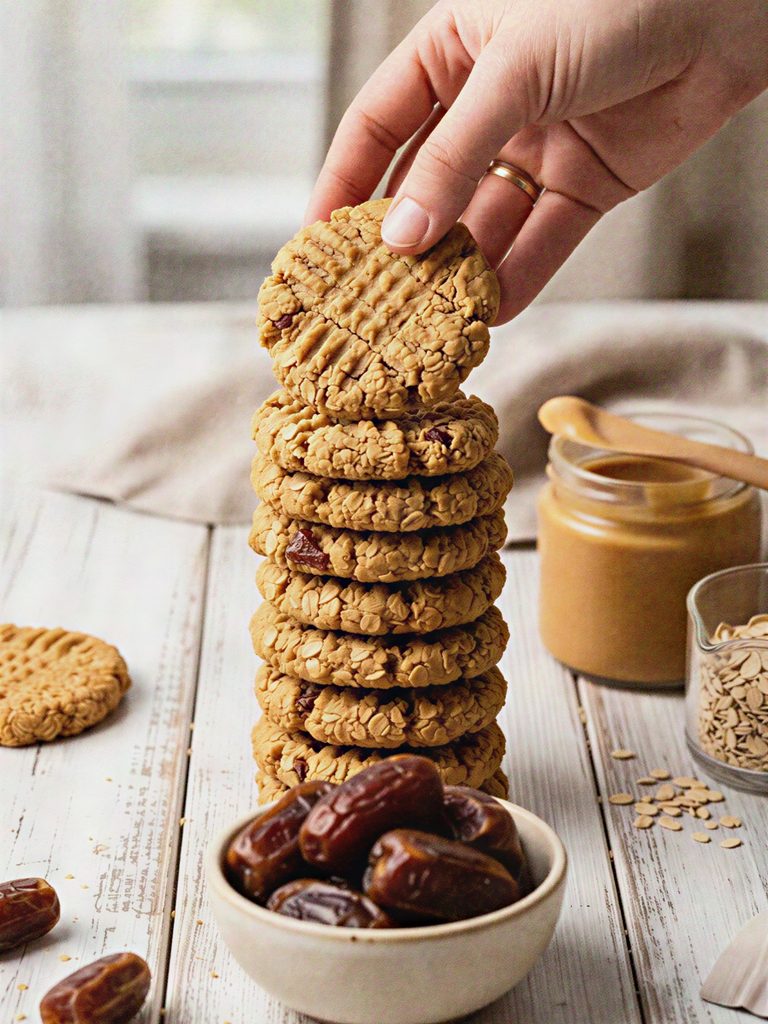 Date-Sweetened Peanut Butter Oatmeal Cookies (Without Refined Sugar)