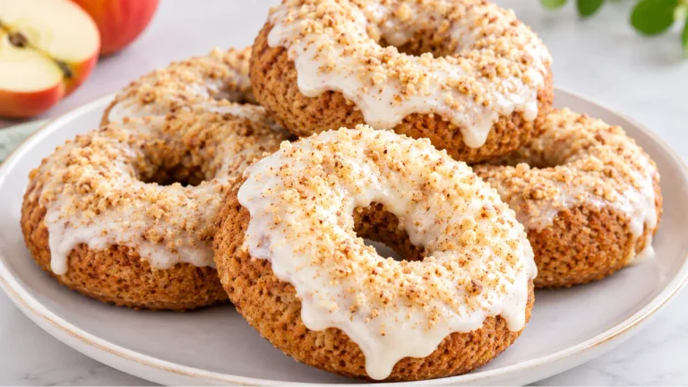 Healthy Baked Apple Donuts with Stevia Glaze