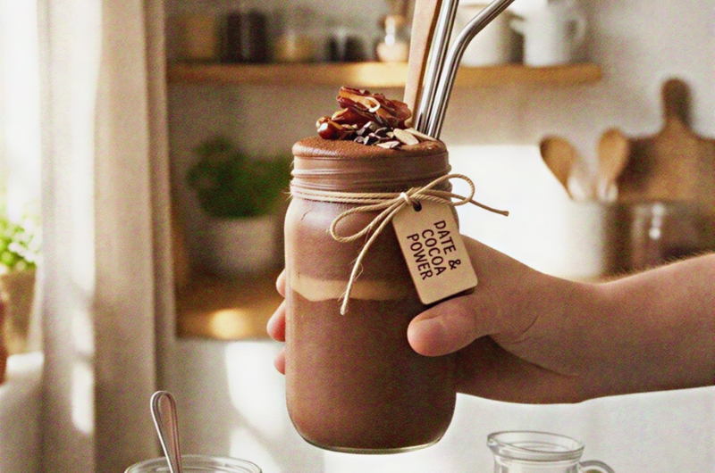 Creamy Date-Sweetened Chocolate Smoothie Without Refined Sugar