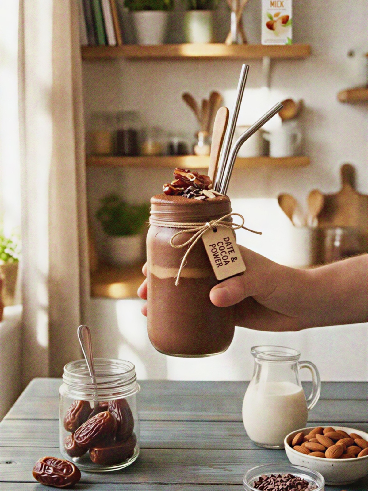Creamy Date-Sweetened Chocolate Smoothie