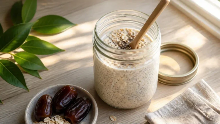 Date-Sweetened Overnight Oats Breakfast Made Without Refined Sugar