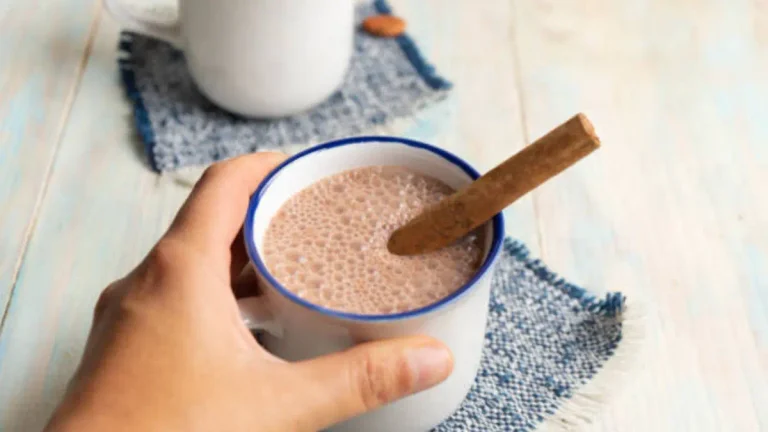 Date-Sweetened Almond Milk Hot Chocolate Without Refined Sugar