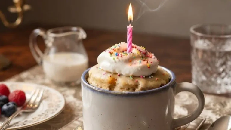 Sugar-Free Birthday Mug Cake | Soft, Fluffy & Ready in 3 Minutes