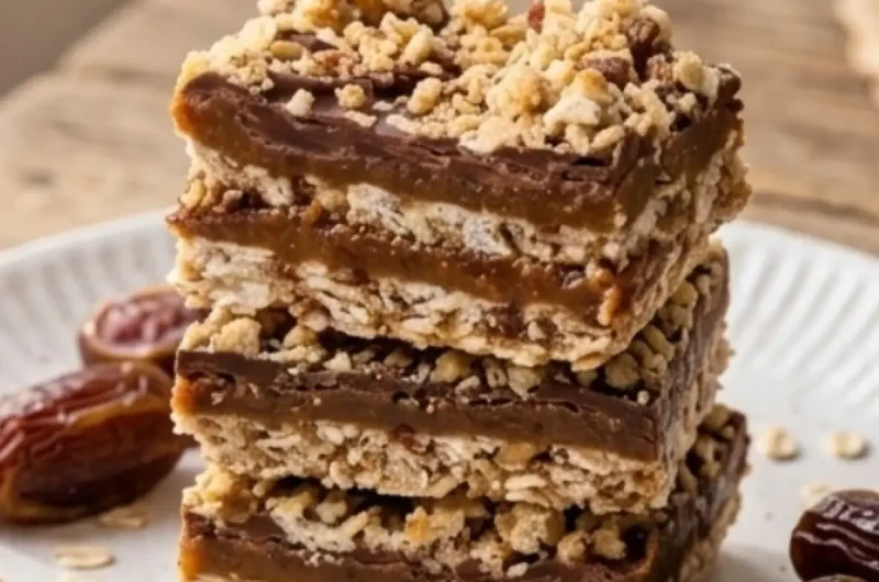 Date-Sweetened Oat & Nut Granola Bars Baked Without Refined Sugar